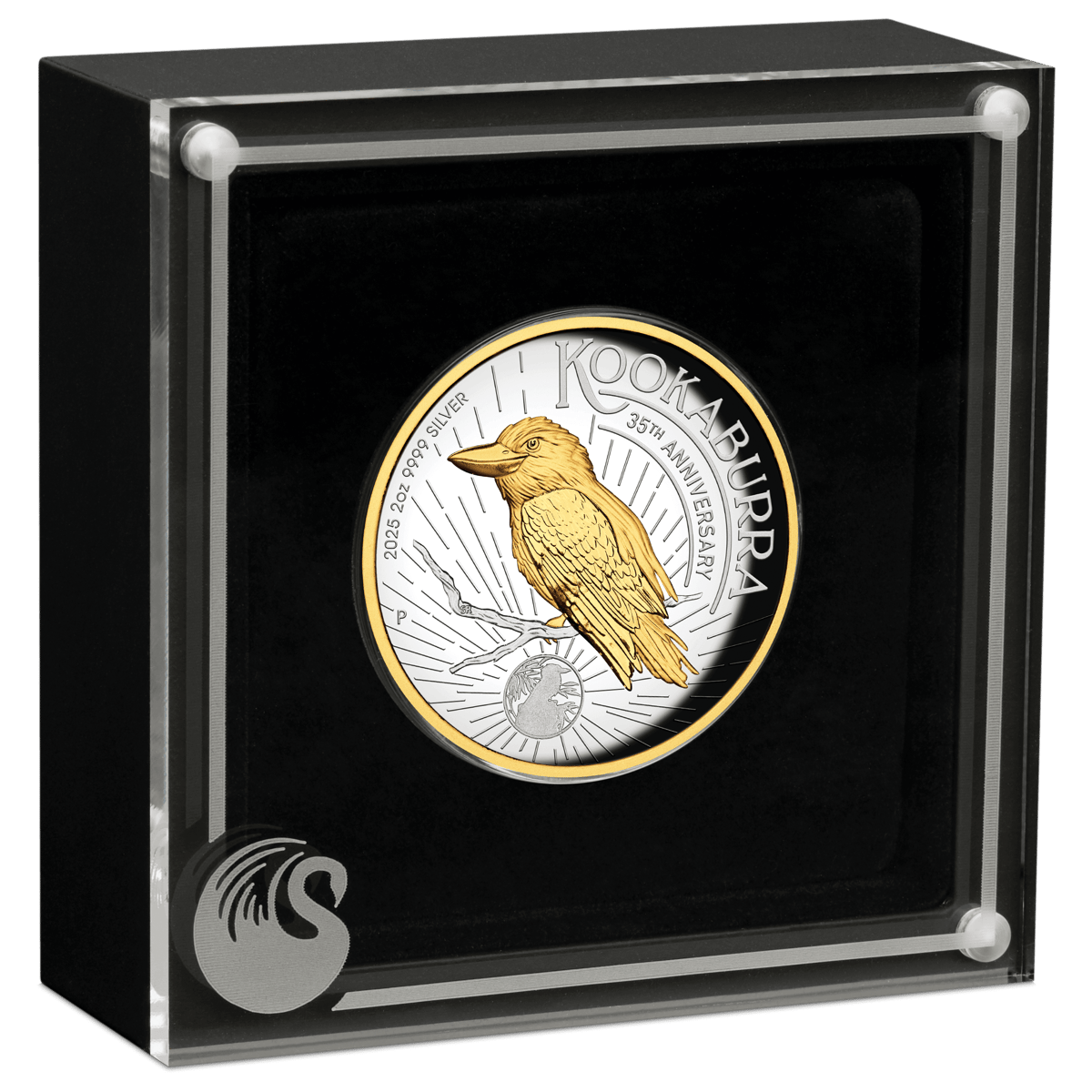 2025 australian kookaburra 2oz silver proof gilded coin - image 4
