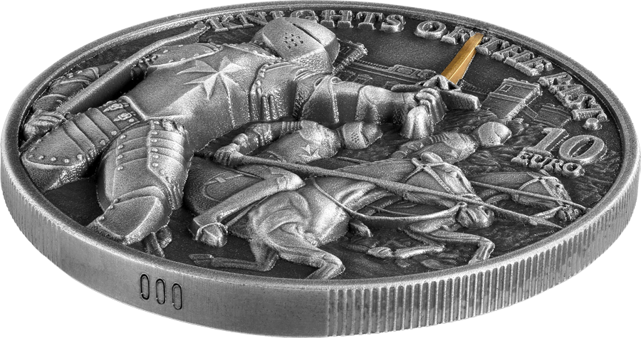 2021 malta knights of the past 2oz. 9999 antiqued silver high relief coin - 10 euro