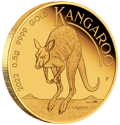2022 mini roo 0. 5g. 9999 gold proof coin in card