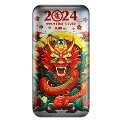 2024 Year of the Dragon BICE 8.88oz Silver Cast Bar