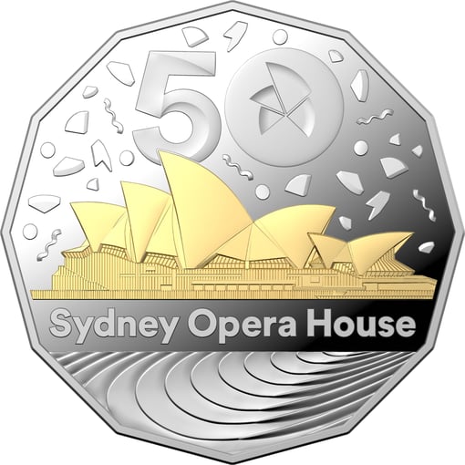 2023 50th anniversary of the sydney opera house silver proof coin