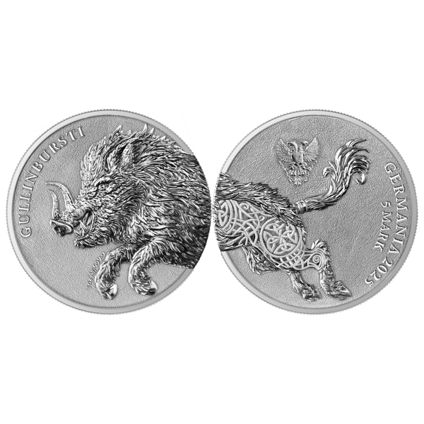 2025 germania beasts gullinbursti 1oz silver 2 coin set