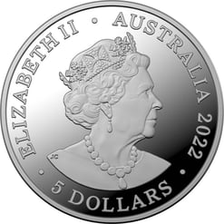 2022 australia's most dangerous - great white shark 1oz. 999 coloured silver proof coin