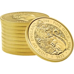 2022 the tudor beasts - the lion of england 1oz. 9999 gold bullion coin