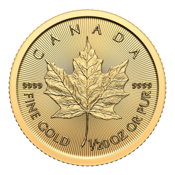 2024 Maple Leaf 1/20oz .9999 Gold Bullion Coin