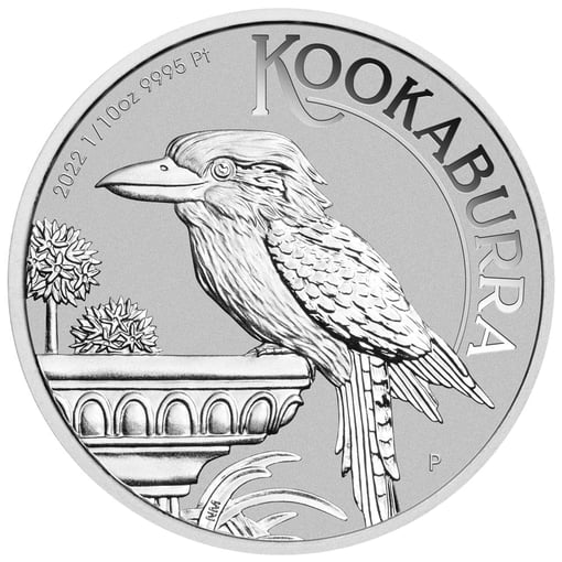 2022 australian kookaburra 1/10oz. 9995 platinum bullion coin