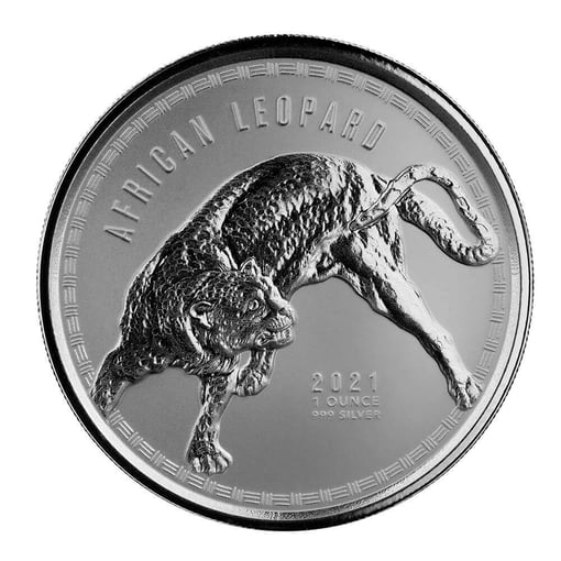 2021 ghana african leopard 1oz. 999 silver bullion coin
