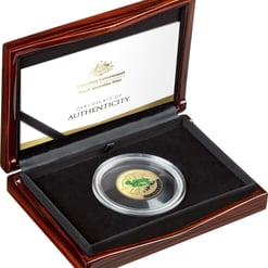 2022 $100 daintree rainforest 1oz gold coloured proof domed coin