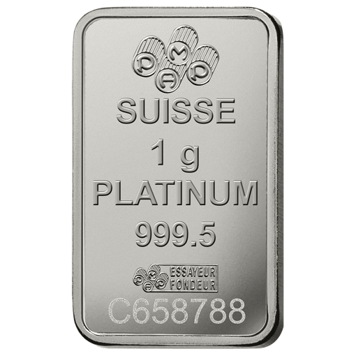Pamp lady fortuna 1g. 9995 platinum minted bullion bar
