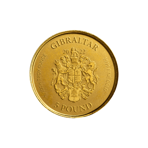 2022 gibraltar lady justice 1/10oz. 9999 gold bullion coin