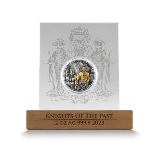 23mkotp2ogsc 2023-malta-knights-of-the-past-2oz-antiqued-gilded-