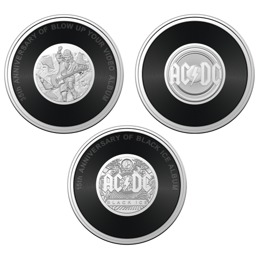 2022 / 2023 20c 45th anniversary of ac/dc coloured unc 6 coin collection