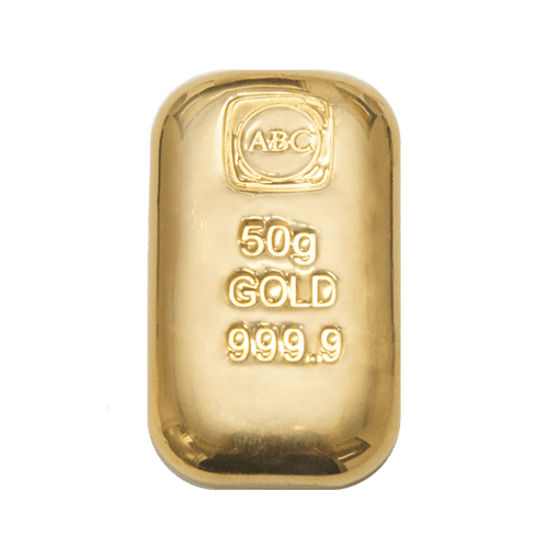 Abc 50g. 9999 gold cast bar