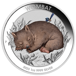 2023 Australian Wombat 1oz Silver Coloured Coin in Card