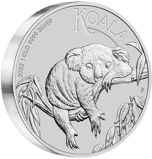2022 australian koala 1kg. 9999 silver bullion coin – 1 kilo on edge