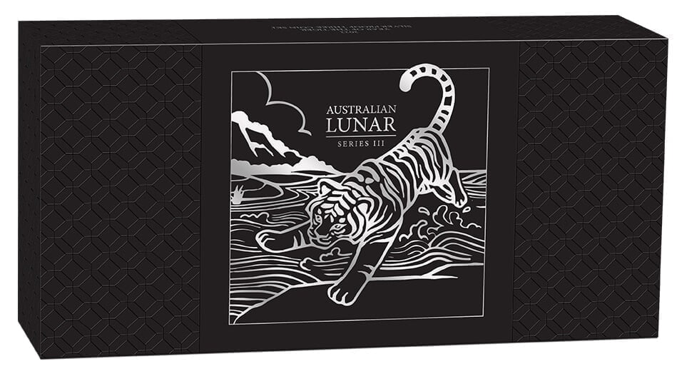 2022 year of the tiger. 9999 silver proof three coin set - lunar series iii