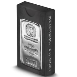 Germania mint 5oz. 9999 silver cast bullion bar