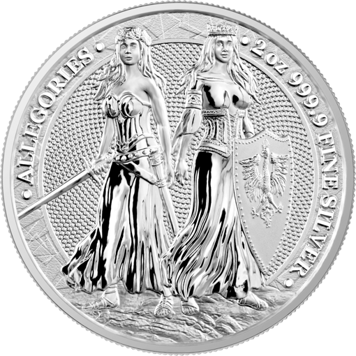 2022 the allegories – polonia & germania 2oz. 9999 silver bullion coin