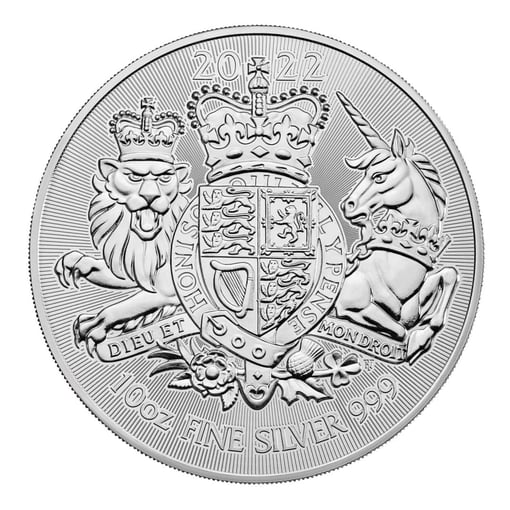 2022 the royal arms 10oz. 999 silver bullion coin