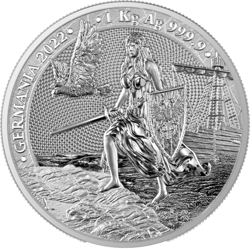 2022 lady germania 1kg. 9999 silver bullion coin - 1 kilo