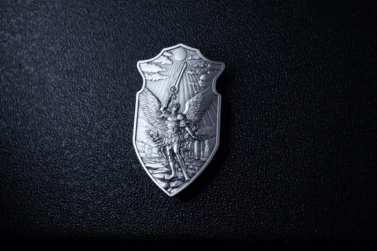 Shield of st. Uriel 2oz silver shield stackable - image 3