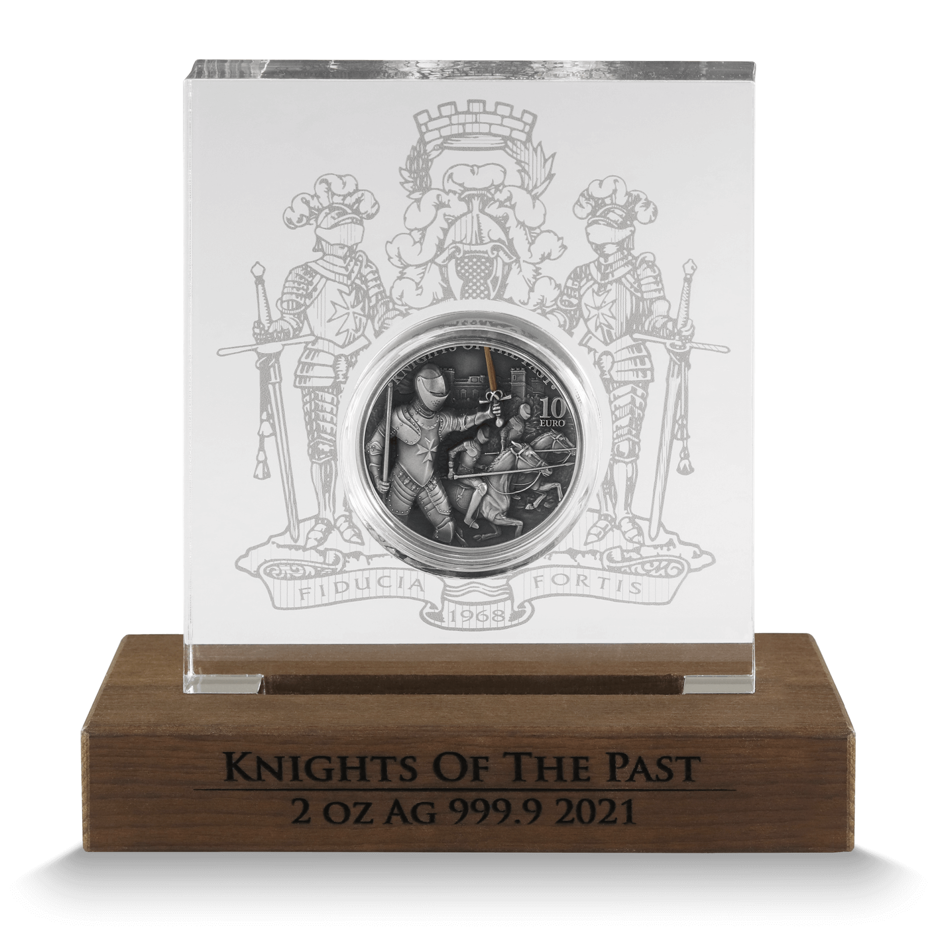 2021 malta knights of the past 2oz. 9999 antiqued silver high relief coin - 10 euro