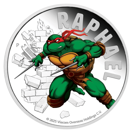 2025 teenage mutant ninja turtles - raphael 1oz silver proof coin