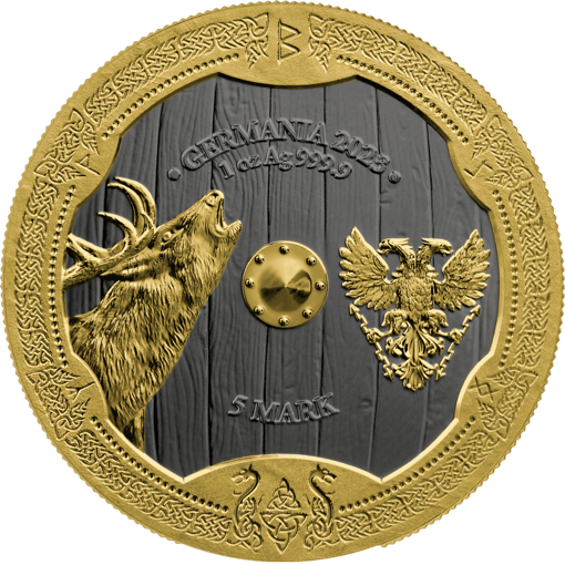 2023 valkyries - ostara valhalla 1oz. 9999 silver gilded coin