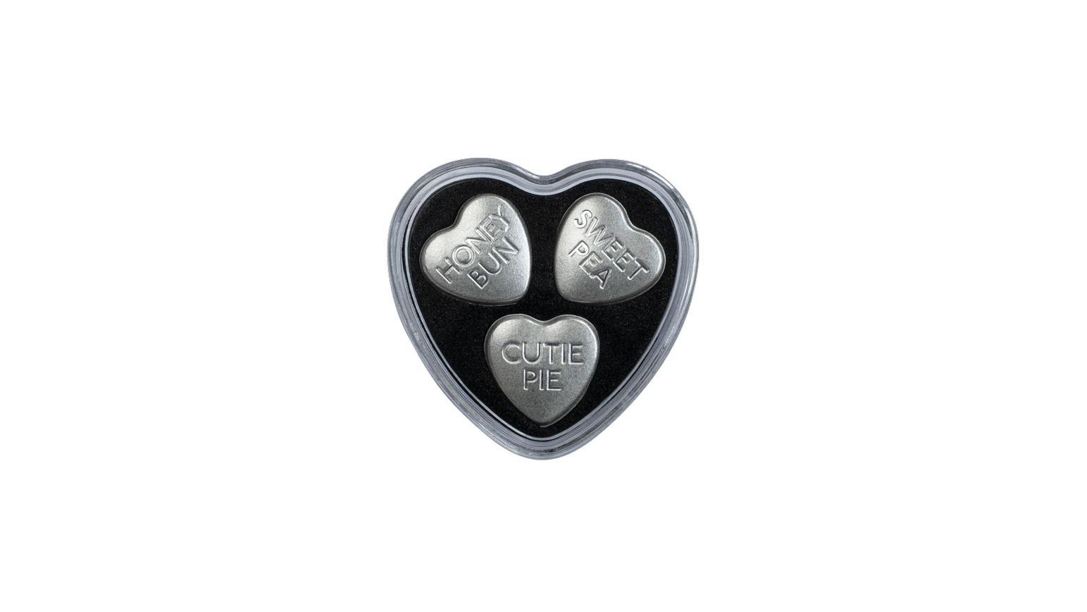 2022 sweethearts candy 30g pure silver 3 hearts set - 3 x 10g hearts