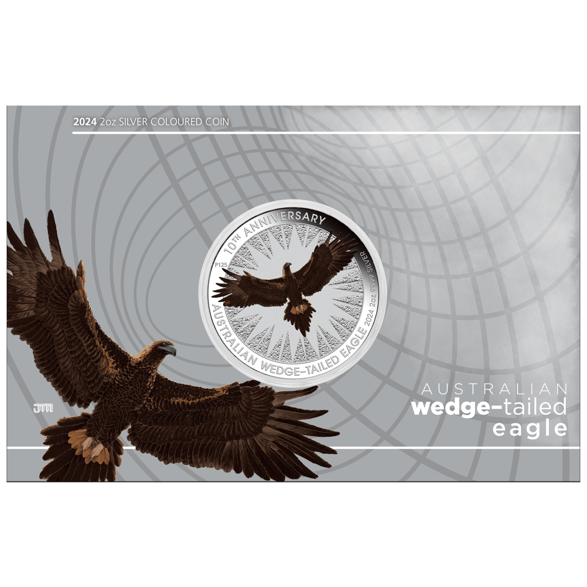 2024 wedge tailed eagle 10th anniversary 2oz coloured silver coin