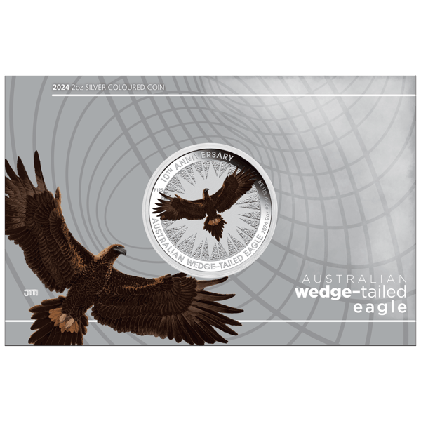 2024 wedge tailed eagle 10th anniversary 2oz coloured silver coin