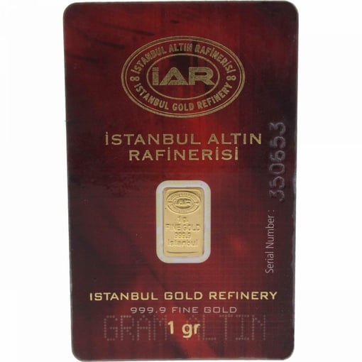 Iar1ggoldbarred istanbul-gold-refinery-1g-9999-gold-minted-bulli