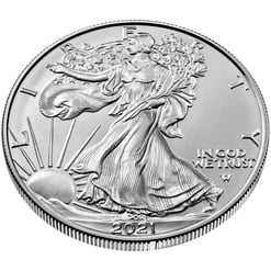 2021 american silver eagle 1oz. 999 silver bullion coin - type 2 ase