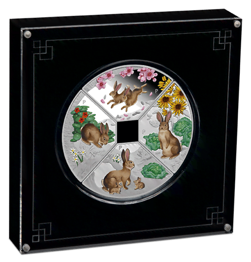 2023 year of the rabbit quadrant 1oz silver proof four coin set
