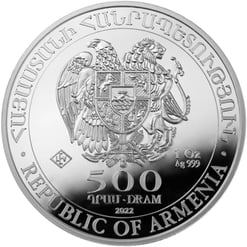 2022 armenian noah's ark 1oz. 999 silver bullion coin