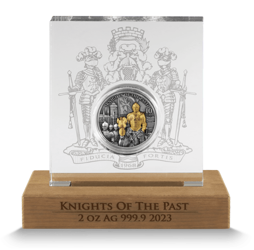 23mkotp2ogsc 2023-malta-knights-of-the-past-2oz-antiqued-gilded-