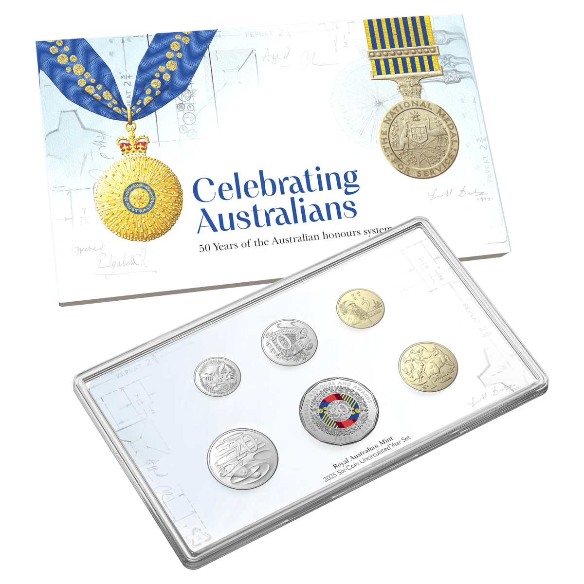 2025 50 years of the australian honours system six coin year set