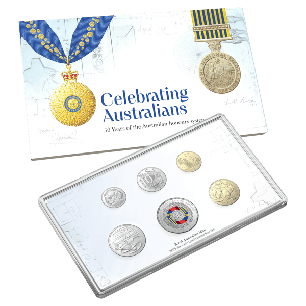 2025 50 years of the australian honours system six coin year set