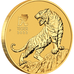 2022 year of the tiger 1oz. 9999 gold bullion coin – lunar series iii
