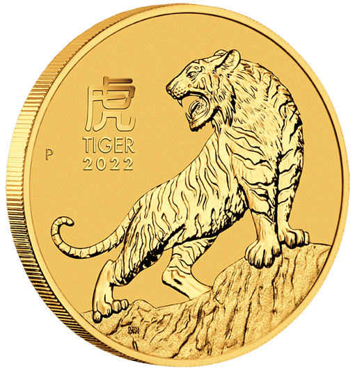 2022 year of the tiger 1oz. 9999 gold bullion coin – lunar series iii