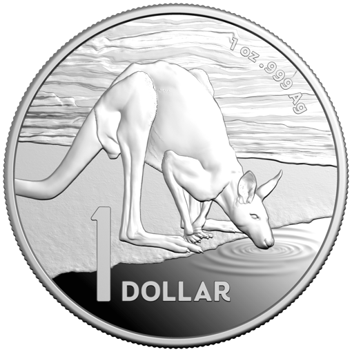 Reverse 11423 2024 kangaroo series desert life 1oz silver coin