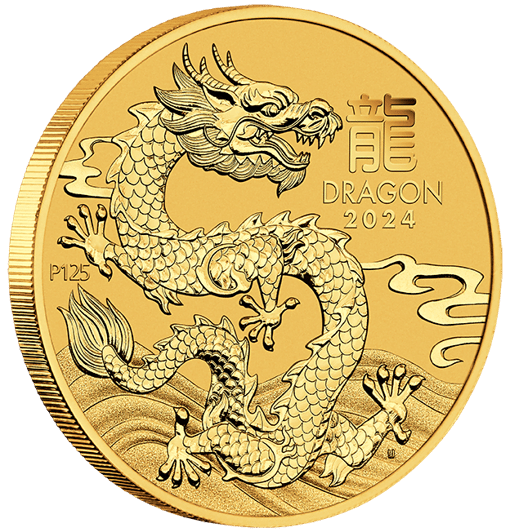 2024 year of the dragon 1oz gold bullion coin
