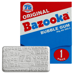 2022 Bazooka Joe Bubble Gum 75th Anniversary 40g Silver Bar