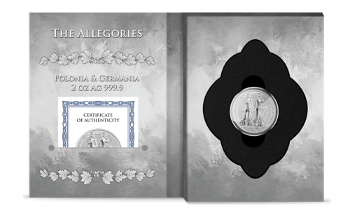2022 the allegories – polonia & germania 2oz. 9999 silver coin