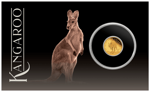 2022 mini roo 0. 5g. 9999 gold proof coin in card