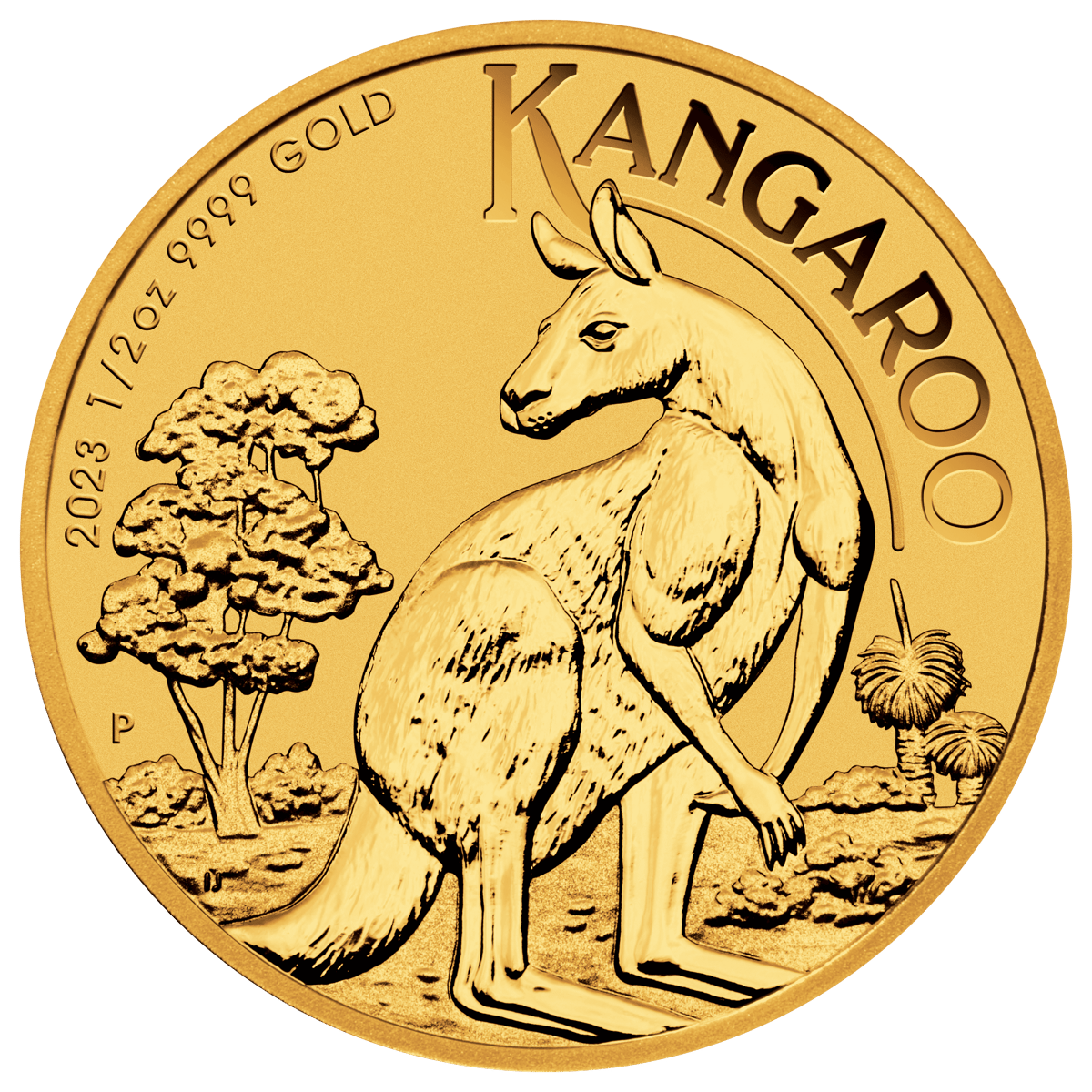 2023 australian kangaroo 1/2oz. 9999 gold bullion coin