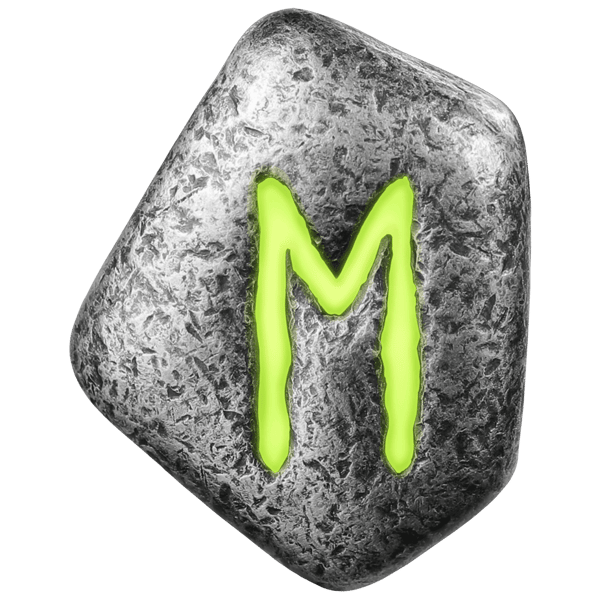 Ehwaz rune 1oz silver cast bar