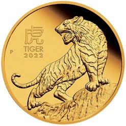 2022 Year of the Tiger 1oz .9999 Gold Proof Coin - Lunar Series III
