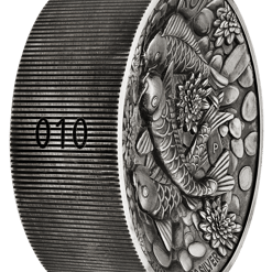 2023 koi fish 2 kilo silver antiqued high relief coin