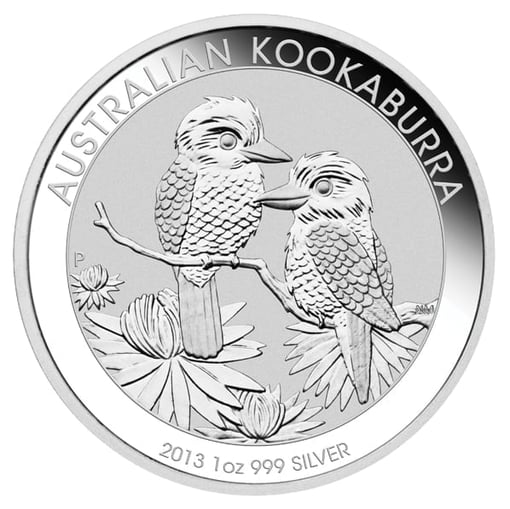 2013 kookaburra 1oz. 999 silver bullion coin